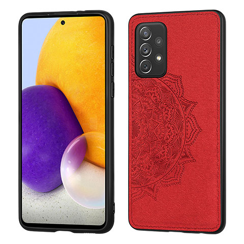 Funda Silicona Carcasa Ultrafina Goma con Magnetico S03D para Samsung Galaxy A52s 5G Rojo