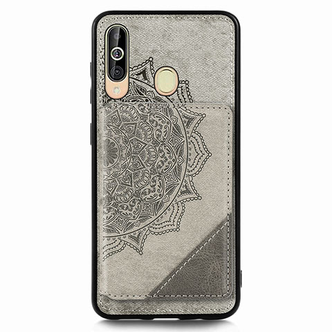 Funda Silicona Carcasa Ultrafina Goma con Magnetico S03D para Samsung Galaxy A60 Gris