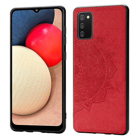 Funda Silicona Carcasa Ultrafina Goma con Magnetico S03D para Samsung Galaxy F02S SM-E025F Rojo