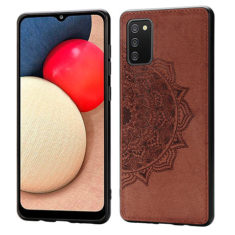 Funda Silicona Carcasa Ultrafina Goma con Magnetico S03D para Samsung Galaxy M02s Marron