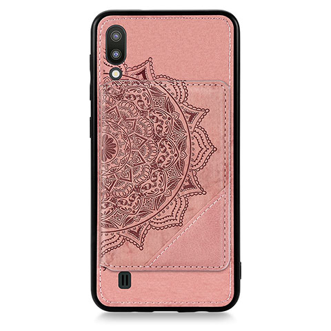 Funda Silicona Carcasa Ultrafina Goma con Magnetico S03D para Samsung Galaxy M10 Oro Rosa