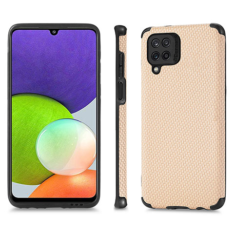 Funda Silicona Carcasa Ultrafina Goma con Magnetico S03D para Samsung Galaxy M32 4G Oro