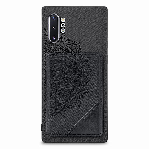 Funda Silicona Carcasa Ultrafina Goma con Magnetico S03D para Samsung Galaxy Note 10 Plus 5G Negro