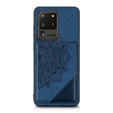 Funda Silicona Carcasa Ultrafina Goma con Magnetico S03D para Samsung Galaxy S20 Ultra 5G Azul