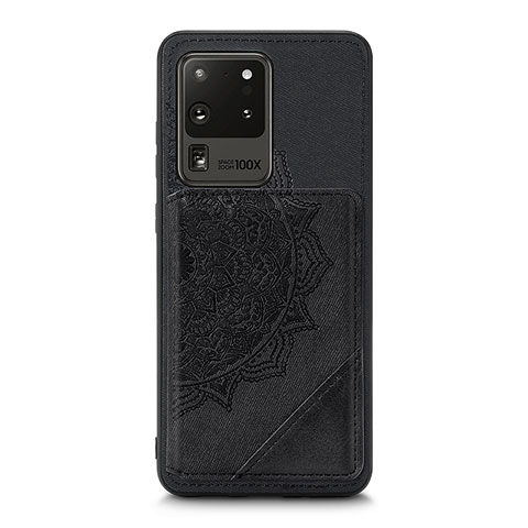 Funda Silicona Carcasa Ultrafina Goma con Magnetico S03D para Samsung Galaxy S20 Ultra 5G Negro