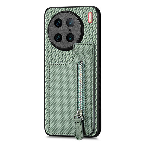 Funda Silicona Carcasa Ultrafina Goma con Magnetico S03D para Vivo X90 Pro 5G Verde