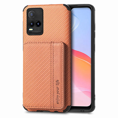 Funda Silicona Carcasa Ultrafina Goma con Magnetico S03D para Vivo Y21G Marron