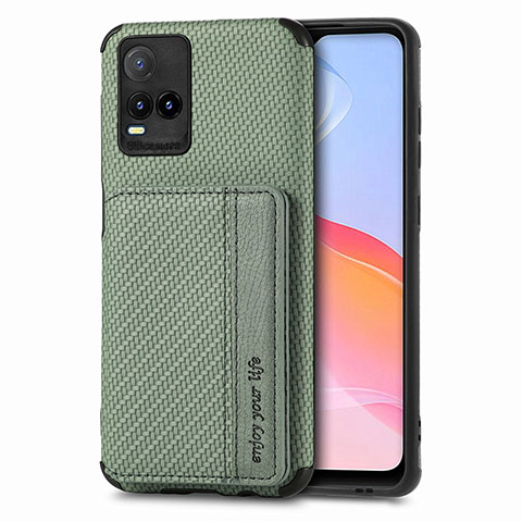 Funda Silicona Carcasa Ultrafina Goma con Magnetico S03D para Vivo Y32 4G Verde