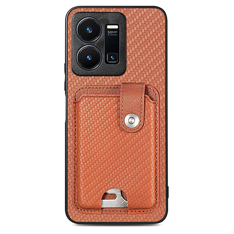 Funda Silicona Carcasa Ultrafina Goma con Magnetico S03D para Vivo Y35 4G Marron