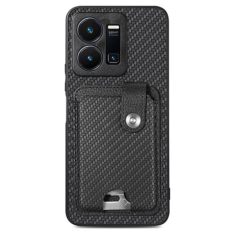 Funda Silicona Carcasa Ultrafina Goma con Magnetico S03D para Vivo Y35 4G Negro