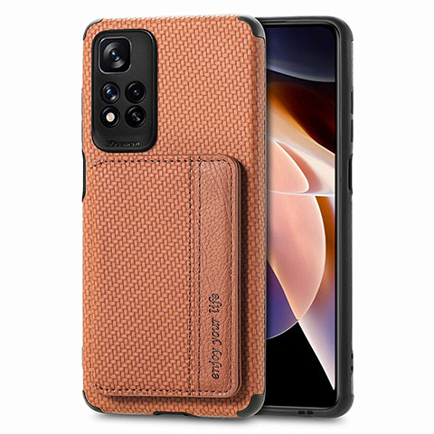 Funda Silicona Carcasa Ultrafina Goma con Magnetico S03D para Xiaomi Mi 11i 5G (2022) Marron