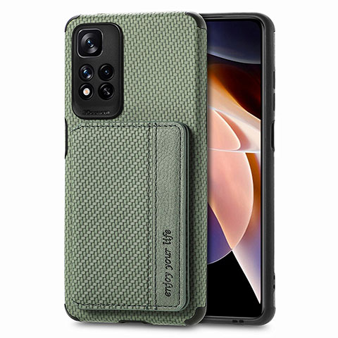 Funda Silicona Carcasa Ultrafina Goma con Magnetico S03D para Xiaomi Poco X4 NFC Verde