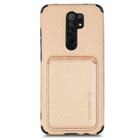 Funda Silicona Carcasa Ultrafina Goma con Magnetico S03D para Xiaomi Redmi 9 Prime India Oro