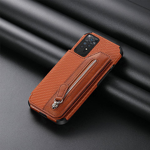 Funda Silicona Carcasa Ultrafina Goma con Magnetico S03D para Xiaomi Redmi Note 11 4G (2022) Marron