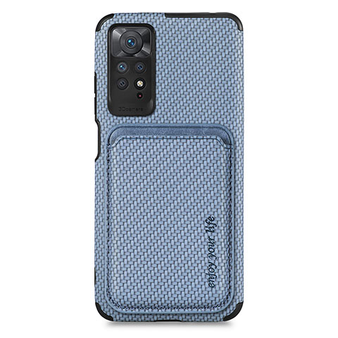 Funda Silicona Carcasa Ultrafina Goma con Magnetico S03D para Xiaomi Redmi Note 11 Pro 4G Azul