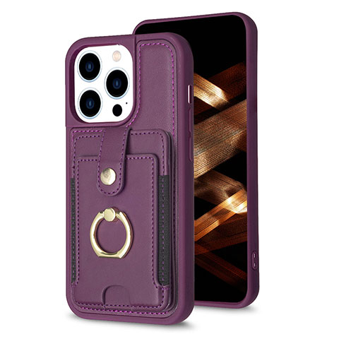 Funda Silicona Carcasa Ultrafina Goma con Magnetico S04D para Apple iPhone 13 Pro Morado