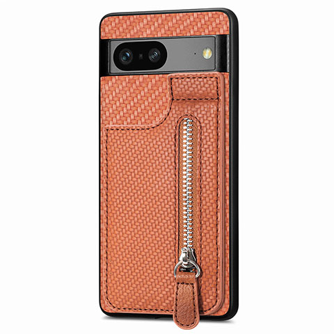 Funda Silicona Carcasa Ultrafina Goma con Magnetico S04D para Google Pixel 7a 5G Marron