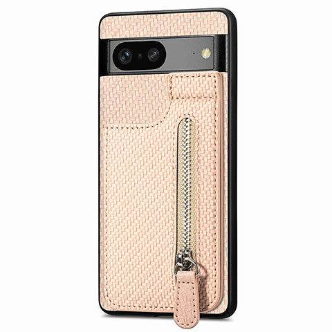 Funda Silicona Carcasa Ultrafina Goma con Magnetico S04D para Google Pixel 7a 5G Oro Rosa