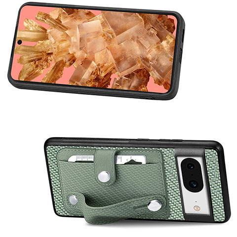 Funda Silicona Carcasa Ultrafina Goma con Magnetico S04D para Google Pixel 8 5G Verde