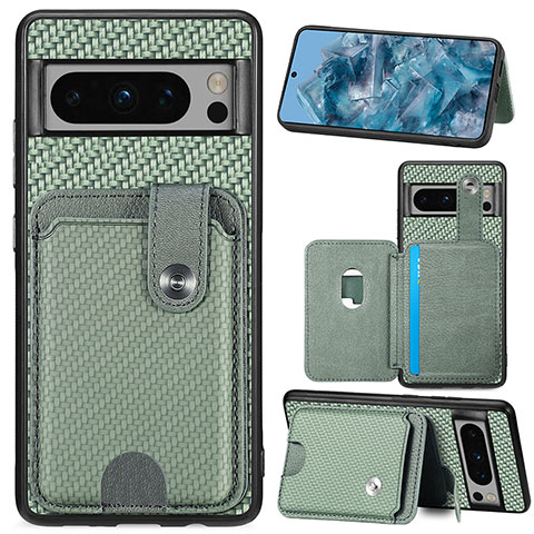 Funda Silicona Carcasa Ultrafina Goma con Magnetico S04D para Google Pixel 8 Pro 5G Verde