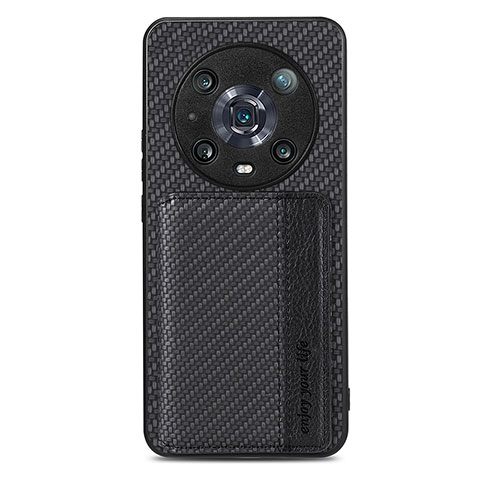 Funda Silicona Carcasa Ultrafina Goma con Magnetico S04D para Huawei Honor 80 5G Negro