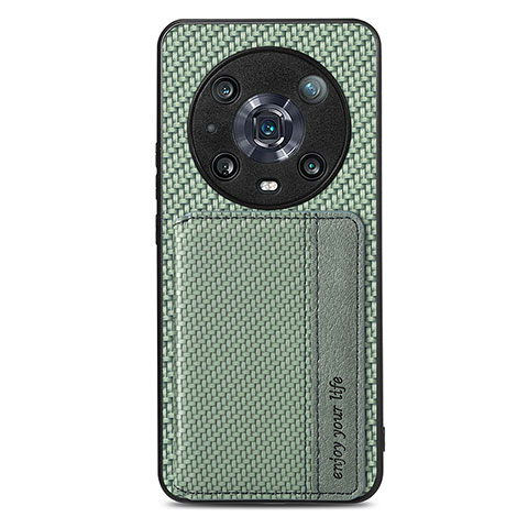 Funda Silicona Carcasa Ultrafina Goma con Magnetico S04D para Huawei Honor 80 5G Verde