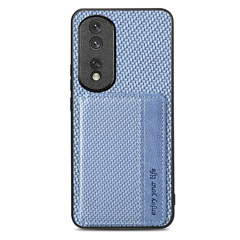 Funda Silicona Carcasa Ultrafina Goma con Magnetico S04D para Huawei Honor 80 Pro 5G Azul