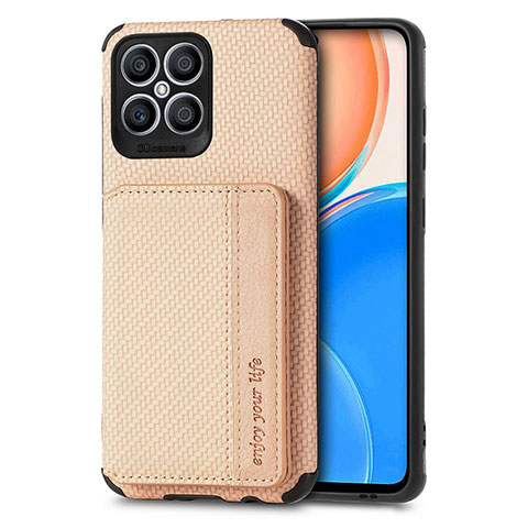 Funda Silicona Carcasa Ultrafina Goma con Magnetico S04D para Huawei Honor X8 4G Oro