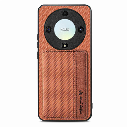 Funda Silicona Carcasa Ultrafina Goma con Magnetico S04D para Huawei Honor X9a 5G Marron