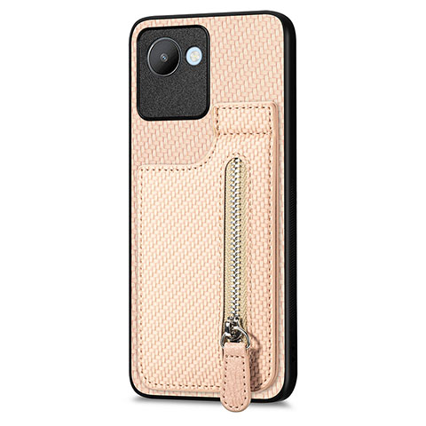 Funda Silicona Carcasa Ultrafina Goma con Magnetico S04D para Realme C30 Oro