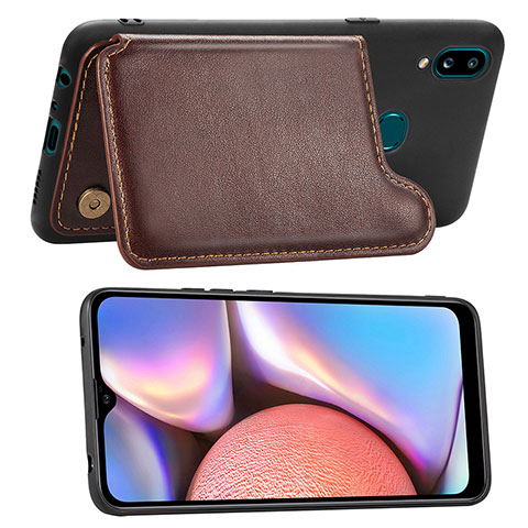 Funda Silicona Carcasa Ultrafina Goma con Magnetico S04D para Samsung Galaxy A10s Marron