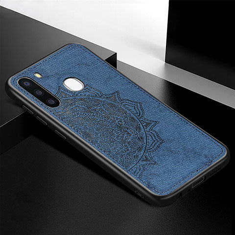 Funda Silicona Carcasa Ultrafina Goma con Magnetico S04D para Samsung Galaxy A21 European Azul