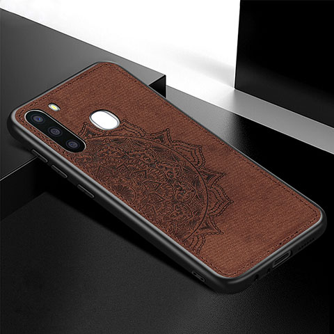 Funda Silicona Carcasa Ultrafina Goma con Magnetico S04D para Samsung Galaxy A21 European Marron