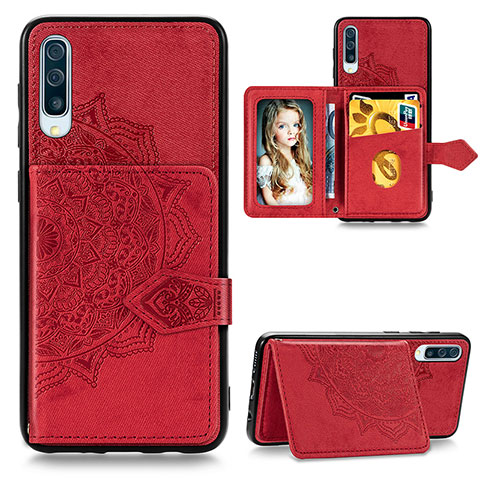 Funda Silicona Carcasa Ultrafina Goma con Magnetico S04D para Samsung Galaxy A30S Rojo