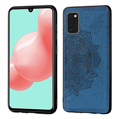 Funda Silicona Carcasa Ultrafina Goma con Magnetico S04D para Samsung Galaxy A41 Azul