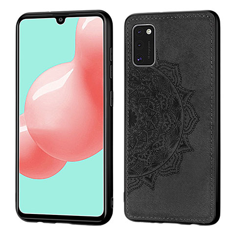 Funda Silicona Carcasa Ultrafina Goma con Magnetico S04D para Samsung Galaxy A41 Negro