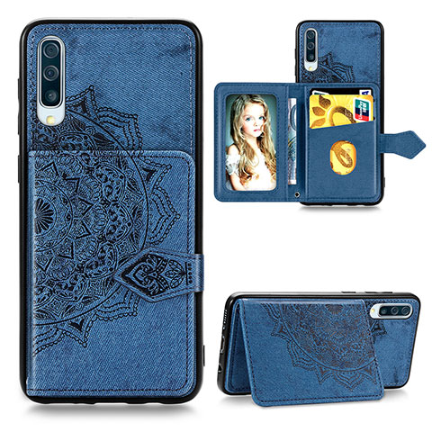 Funda Silicona Carcasa Ultrafina Goma con Magnetico S04D para Samsung Galaxy A50 Azul