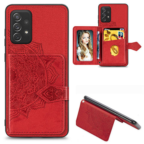 Funda Silicona Carcasa Ultrafina Goma con Magnetico S04D para Samsung Galaxy A52 4G Rojo