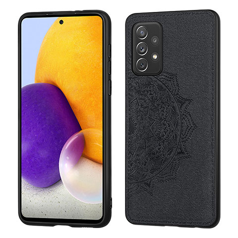 Funda Silicona Carcasa Ultrafina Goma con Magnetico S04D para Samsung Galaxy A72 4G Negro