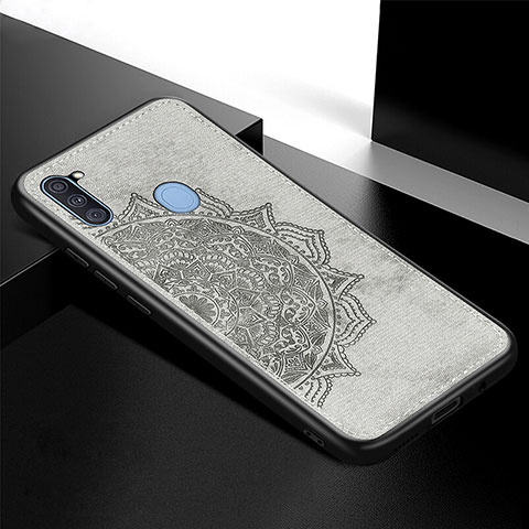 Funda Silicona Carcasa Ultrafina Goma con Magnetico S04D para Samsung Galaxy M11 Gris