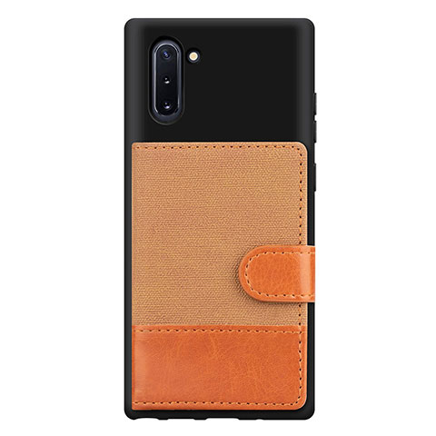 Funda Silicona Carcasa Ultrafina Goma con Magnetico S04D para Samsung Galaxy Note 10 5G Marron