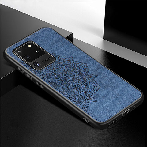 Funda Silicona Carcasa Ultrafina Goma con Magnetico S04D para Samsung Galaxy S20 Ultra Azul