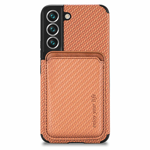 Funda Silicona Carcasa Ultrafina Goma con Magnetico S04D para Samsung Galaxy S21 5G Marron