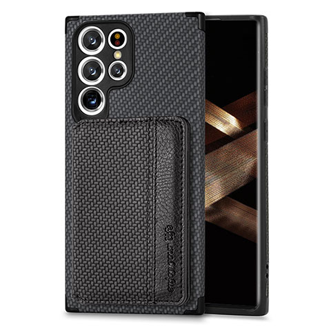 Funda Silicona Carcasa Ultrafina Goma con Magnetico S04D para Samsung Galaxy S24 Ultra 5G Negro