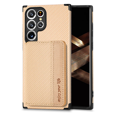 Funda Silicona Carcasa Ultrafina Goma con Magnetico S04D para Samsung Galaxy S25 Ultra 5G Oro