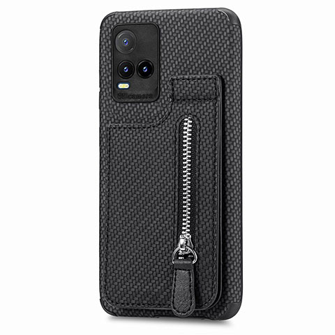 Funda Silicona Carcasa Ultrafina Goma con Magnetico S04D para Vivo Y21G Negro