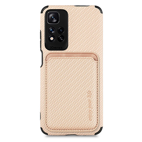 Funda Silicona Carcasa Ultrafina Goma con Magnetico S04D para Xiaomi Mi 11i 5G (2022) Oro