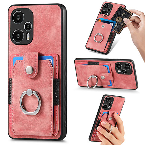 Funda Silicona Carcasa Ultrafina Goma con Magnetico S04D para Xiaomi Poco F5 5G Oro Rosa