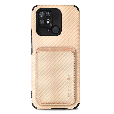 Funda Silicona Carcasa Ultrafina Goma con Magnetico S04D para Xiaomi Redmi 10 Power Oro