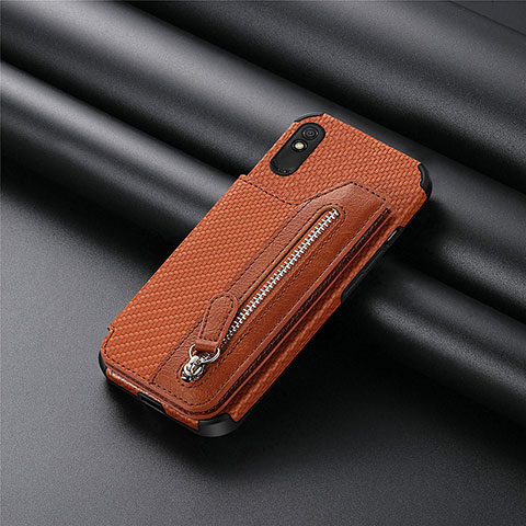 Funda Silicona Carcasa Ultrafina Goma con Magnetico S04D para Xiaomi Redmi 9AT Marron